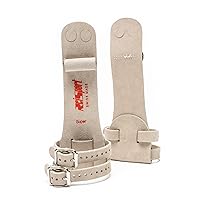 Reisport Men's Double Buckle Ring Grip, X-Small, Small, Medium, Large, Mens Gymnastic Grips, Men and Boys Gymnastics Training, Long Lasting, Leather, Safe Grip