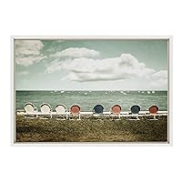 Sylvie Door County Framed Canvas Wall Art by F2 Images, 18x24 White, Beach Inspired Home Decor