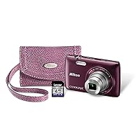 Nikon COOLPIX S4300 Digital Camera with 4 GB Memory Card, Case, and Strap (Plum)