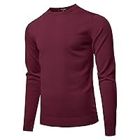 Men's Casual Solid Soft Knitted Long Sleeve V-Neck Sweater Top