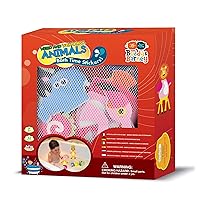 Weird & Wonderful Animals Bath Stickers, Animal Foam Stickers Bath Toy for Children 3+, Pack of 32 Reusable Stickers, Bathtub, Tub, Shower, Boys, Girls, Kids