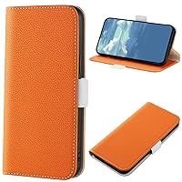 XYX Wallet Case Compatible with iPhone 14, Litchi Texture Pattern PU Leather Flip Protective Case with Kickstand Card Slots for iPhone 14, Orange