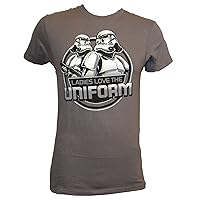 Star Wars Stormtrooper Ladies Love The Uniform T-shirt (Medium, Charcoal)