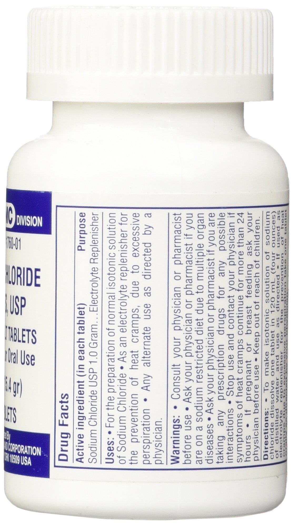 CONSOLIDATED MIDLAND CORP. Sodium Chloride Tablets 1 Gm, USP Normal Salt Tablets - 100 Tablets