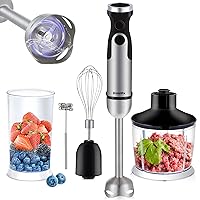 FKN Immersion Blender Handheld with 4 Interchangeable Blades, 5-in