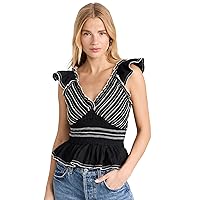 Sea Women's Mable Cambric Flutter Sleeve Pleated Top