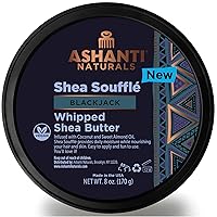 Scented Whipped Shea Butter | African Body Butter for Men w/Coconut and Almond Oil (Blackjack Souffle, 8 oz)