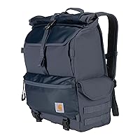 Carhartt Nylon Roll Top, Heavy-Duty Water-Resistant Backpack, Bluestone, One Size