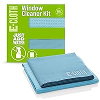 E-Cloth Window Cleaner Kit - Window and Glass Cleaning Cloth, Streak-Free Windows with just Water, Microfiber Towel Cleaning Kit for Windows, Car Windshield, Mirrors - Alaskan Blue
