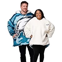 foco NFL Team Logo Reversible Oversized Sherpa Hoodie Sweatshirt Hoodeez