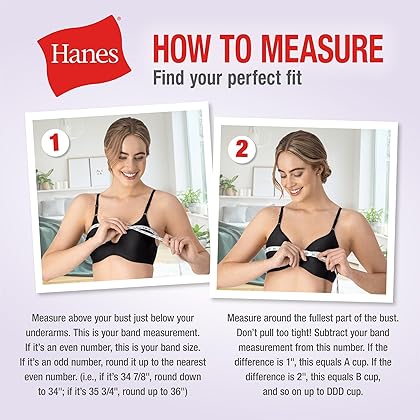 Hanes Women's Cozy Wireless Bra, Full-Coverage Pullover Bra, Seamless T-Shirt Bra