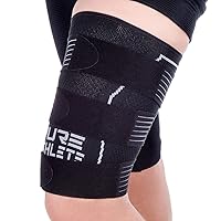 Thigh Compression Sleeve – Adjustable Straps Quad Wrap Support Brace, Hamstring Upper Leg