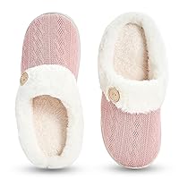 Women's Fuzzy House Slippers, Comfy Plush Memory Foam Bedroom Slippers Indoor Outdoor Warm Light Shoes