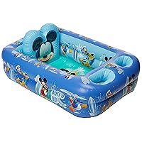 Disney Mickey Mouse Air-Filled Cushion Bath Tub - Free-Standing, Blow up, Portable, Inflatable, Safe Bathing, Baby Bathtub, Toddler Bathtub