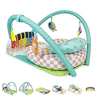 Infantino Kick 'n Keys 7-in-1 Musical Piano Activity Gym with Seat Positioner - 7 Play Modes, Tummy Time & Hanging Toys for Infants & Toddlers, 0M+