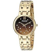 Pulsar Women's Analog-Quartz Watch with Stainless-Steel Strap, Gold, 14 (Model: PH8302)