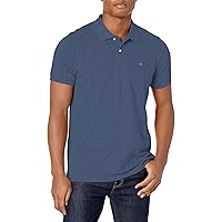 Brooks Brothers Men's Short Sleeve Heathered Cotton Pique Stretch Logo Polo Shirt