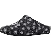 FitFlop Womens Chrissie Dots Wool Slippers (Shearling-Lined), Charcoal, Size 5