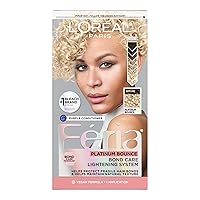 Feria Platinum Bounce Bond Care Lightening System, Lifts Up To 8 Levels, Includes Anti Brass Purple Conditioner, Platinum Bounce, 1 Hair Dye Kit