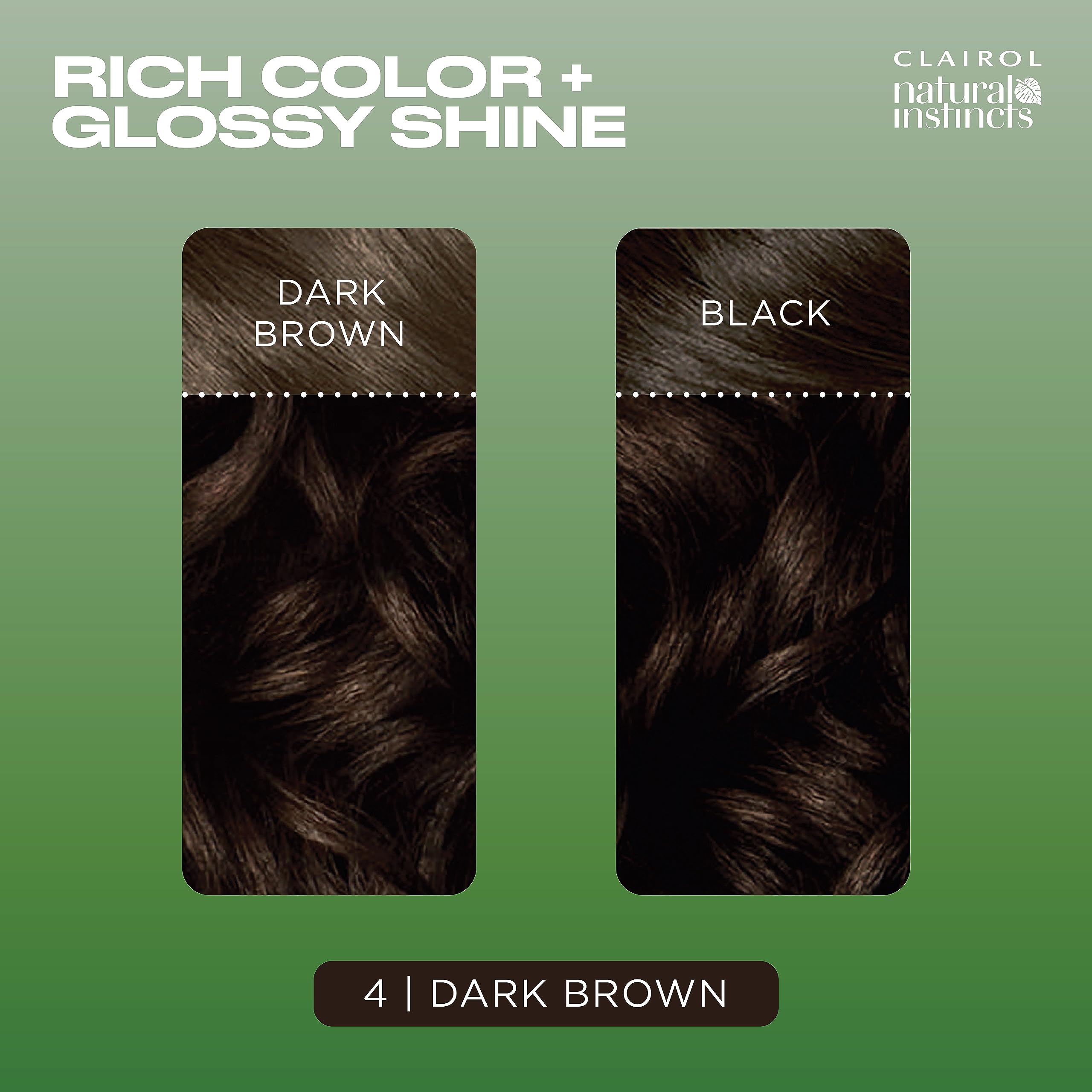 Clairol Natural Instincts Demi-Permanent Hair Dye, 4 Dark Brown Hair Color, Pack of 1