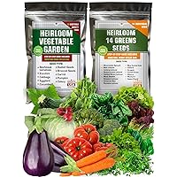 Ultimate Vegetable, Lettuce and Salad Garden 7200+ Seeds for Planting - Non GMO USA Grown - Heirloom Greens Seeds Good for Hydroponic Indoor and Outdoor