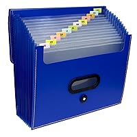 C-Line 13-Pocket Letter Size Ladder Expanding File, Blue (48015)