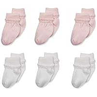 Jefferies Socks Unisex-Baby Newborn Bubble Stitch Rock-A-Bye Bootie 6 Pair Pack, Pink/White, Newborn