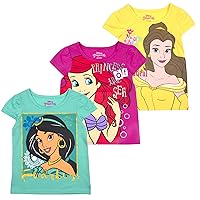 Disney Girls’ Lilo and Stitch 3 Pack T-Shirts for Little and Big Kids– White/Yellow/Blue