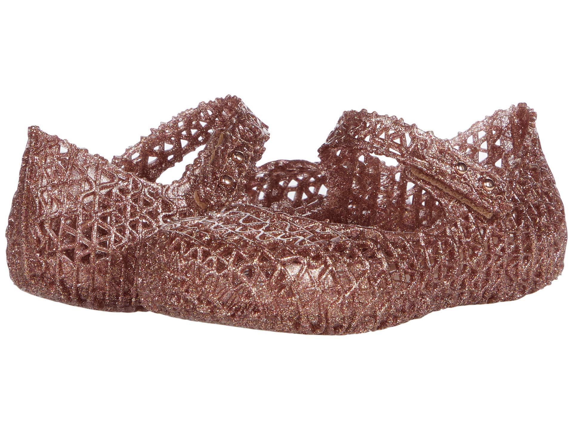 Melissa Mini Campana Papel Flats for Babies, Toddlers - Comfortable & Cute Close-Toe Jelly Flat Shoes with Mary-Jane Strap & Interwoven Cut-Out Design