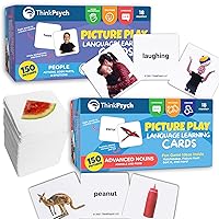 Language Learning Cards - 300 Picture Cards - Animals Body Parts Clothes Food People Toys - Speech Therapy Materials for Toddlers & Autism Learning Materials