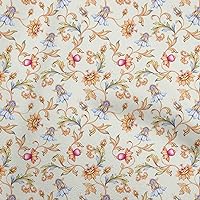 Cotton Poplin Twill Pale Yellow Fabric Floral DIY Clothing Quilting Fabric Print Fabric by Yard 56 Inch Wide