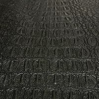 Dark Blue Large Scale Crocodile Skin Faux Fake Leather Vinyl Fabric  Polyester 54-56