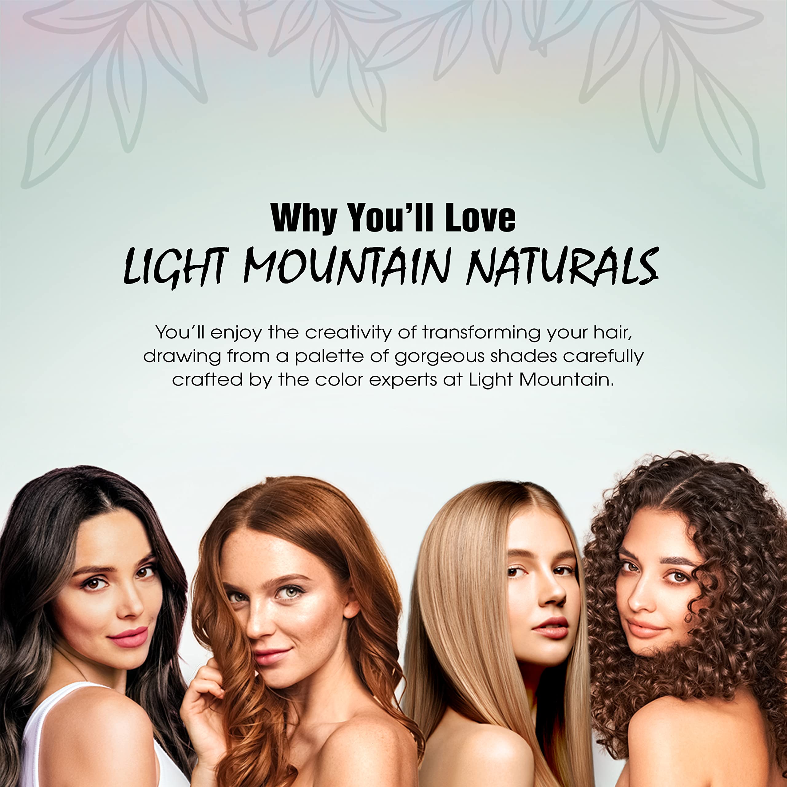 Light Mountain Henna Hair Color & Conditioner - Auburn Hair Dye for Men/Women, Organic Henna Leaf Powder and Botanicals, Chemical-Free, Semi-Permanent Hair Color, 4 Oz  