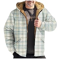 Men Zipper Sherpa Lined Hoodies Fleece Winter Warm Jacket Coats Comfy Casual Thickened Loose Jackets with Pockets