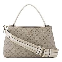 Nine West Zoie Triple Compartment Satchel, Beige Logo Milk