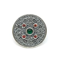 Jewelry Affairs Sterling Silver Byzantine Style Round Disc Ring