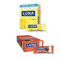 LUNA Bar - Gluten Free Snack Bars - Lemonzest 12ct + LUNA - Gluten Free Snack Bars - Nutz Over Chocolate 15ct