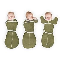 6-Way Omni Swaddle Sack for Newborn with Wrap & Arms Up Sleeves & Mitten Cuffs, Easy Swaddle Transition, Better Sleep for Baby Boys & Girls, Heathered Green Turtle, Small, 0-3 Months