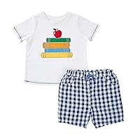 Mud Pie baby-boys Back to School Toddler Boy T-shirt and Short Set