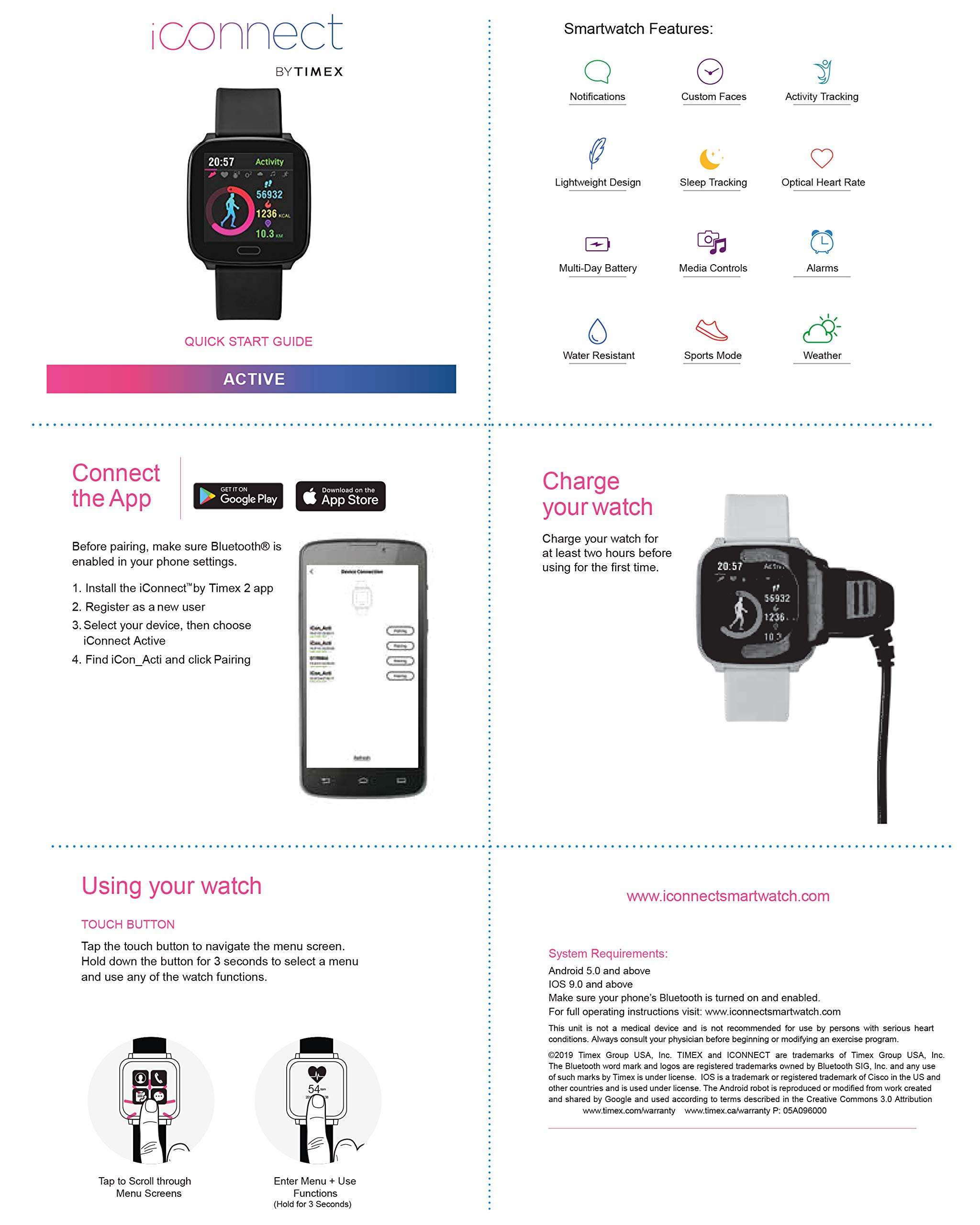 iConnect By Timex Active Smartwatch with Heart Rate, Notifications and Activity Tracking