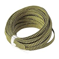 Othmro 10m/32.8ft PET Expandable Braid Cable Sleeving Flexible Wire Mesh Sleeve Black Gold,Manage Protect Cables Cords from Pets Chewing