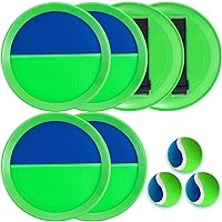 Outdoor Games for Kids - Yard Games Toss and Catch Ball Set for Kids, Paddle Ball Game Set with 6 Paddles and 3 Balls, Backyard Games Outside Games for Kids Adult Family Birthday Gift for Kids