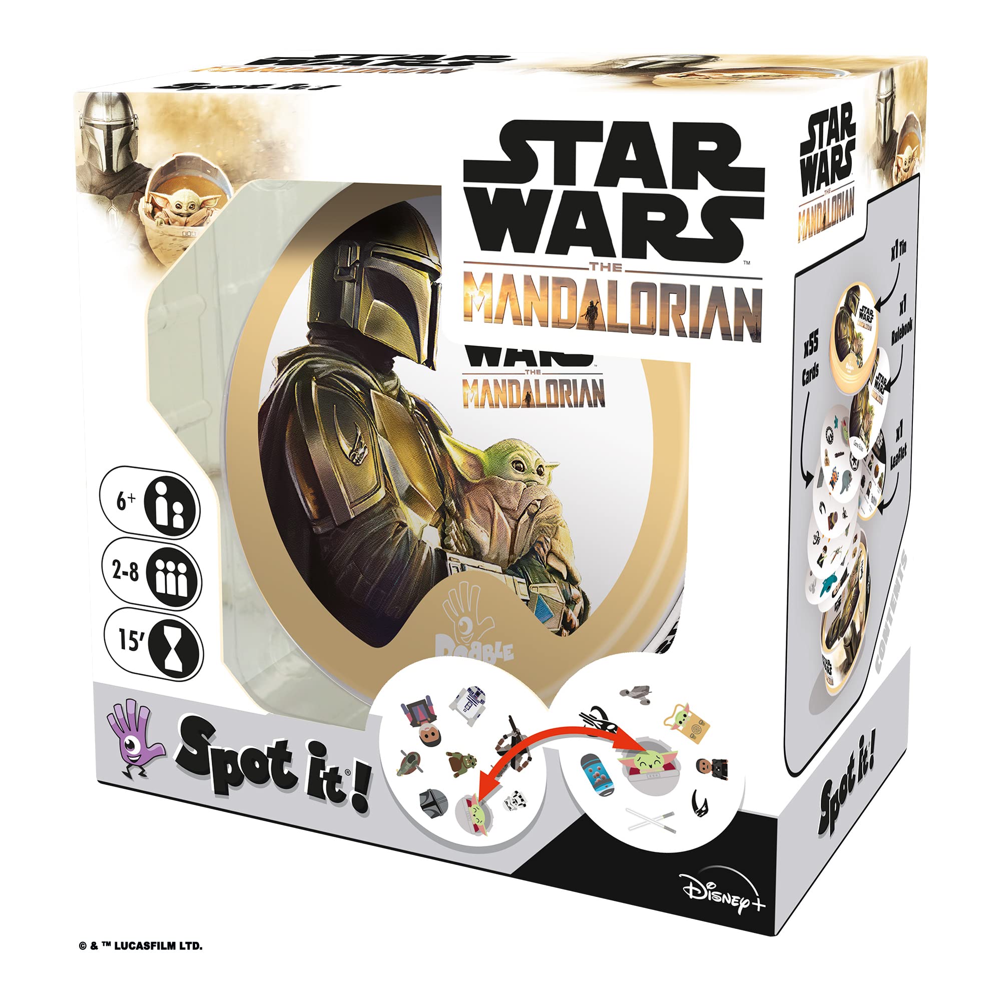 Spot It! The Mandalorian Card Game | Game for Kids | Age 6+ | 2-8 Players | Average Playtime 15 Minutes | Made by Zygomatic