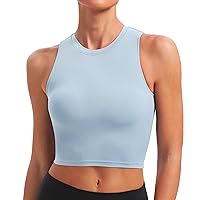 BAYDI Women's Sports Bra Without Underwire Bustier Removable Padded Crop Tops High Closed Tank Top Yoga Fitness Soft Bra
