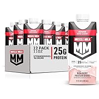 Muscle Milk Genuine Protein Shake, Strawberries 'N Crème, 25g Protein, 11 Fl Oz, 12 Pack