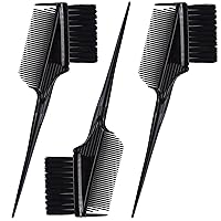 Emperor Hair Dye Brushes - 3 Angled Tint Brushes with Integrated Combs - Hair Dye Brush Applicator - Hair Root Touch Up Brush - Color Brushes for Hair Salon (Black)