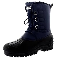 POLAR Mens Muck Lace Up Short Nylon Winter Snow Rain Lace Up Casual Duck Boots