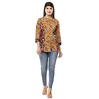 Vihaan Impex yellow Floral Printed Hot Tunic Casual Kurti Top for Women Shirt for Women