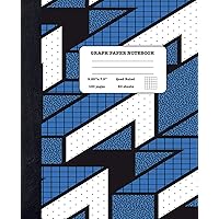 Graph Paper Notebook Quad Ruled 5x5: Ecology and Science - Composition Notebook for Girls Boys Students - cute Notebook for College School - Geometric Shapes Design