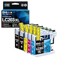 LC203 Compatible Ink Cartridges Replacement for Brother LC203XL LC201 LC201XL to use with MFC-J480DW MFC-J880DW MFC-J4420DW MFC-J680DW MFC-J885DW (Black, Cyan, Magenta, Yellow, 5 Pack)